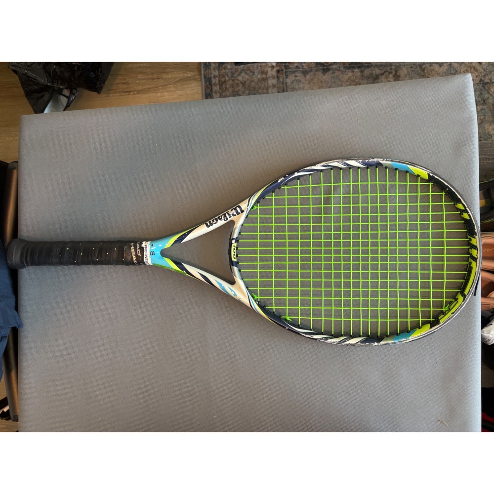 Wilson BLX 100 Tennis Racquet White Blue Lime Green 4 1/2 Grip 27 Inch